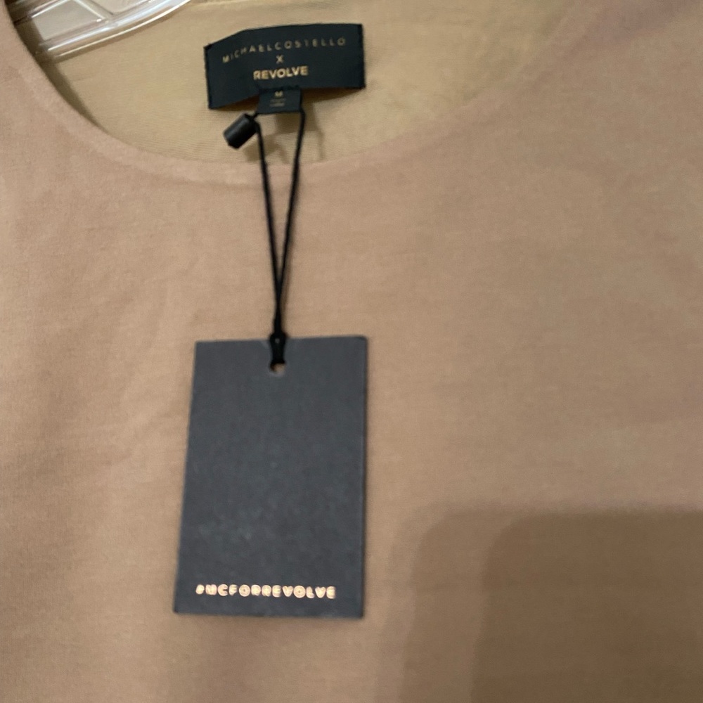 NWT MICHEAL COSTELLO X REVOLVE Ellis Taupe Cropped Top M - Picture 6 of 12